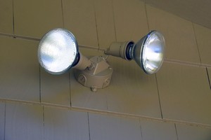 Auto sensing security lights at a local garage